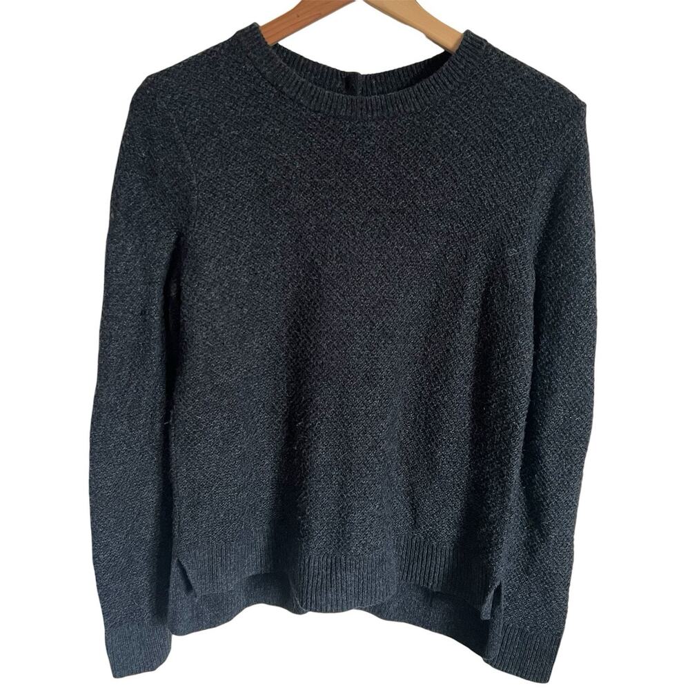 Madewell Sweater Gray Textured Knit Cotton Blend Womens Medium Casual Minimalist